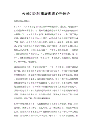 公司组织的拓展训练心得体会(1).docx