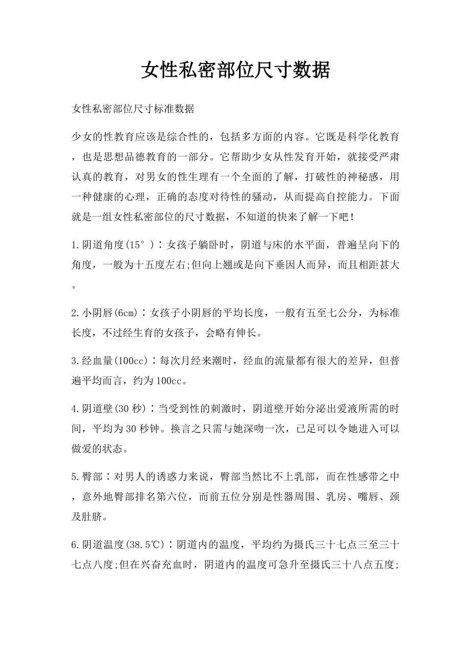 女性私密部位尺寸数据.docx_第1页