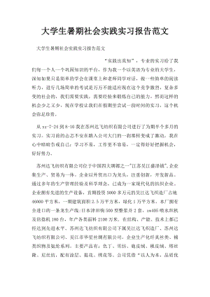 大学生暑期社会实践实习报告范文.docx