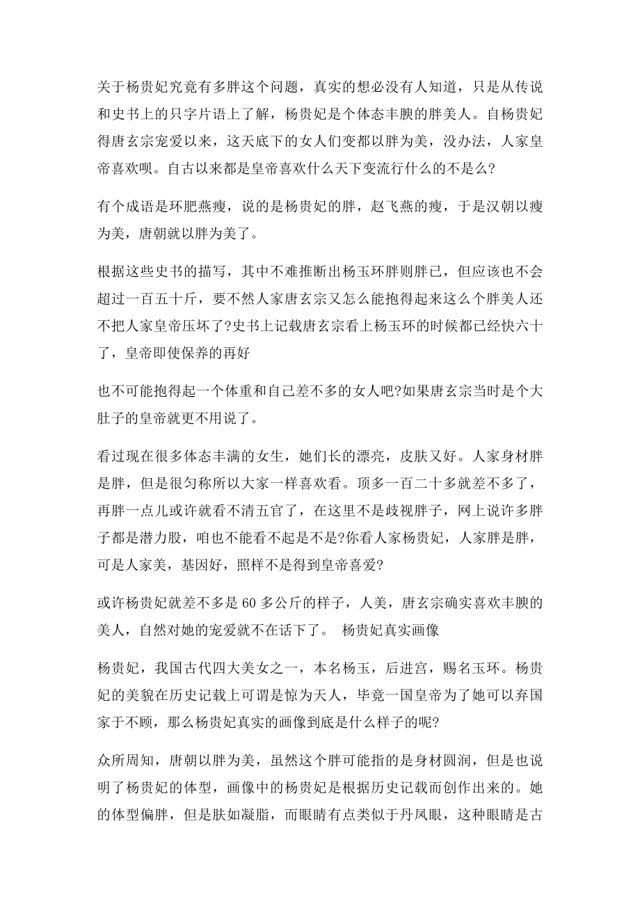 历史上的杨贵妃究竟有多胖 杨贵妃真实画像.docx_第2页