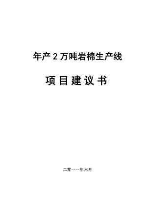 产2万吨岩棉生产线项目可行性研究报告03847.doc