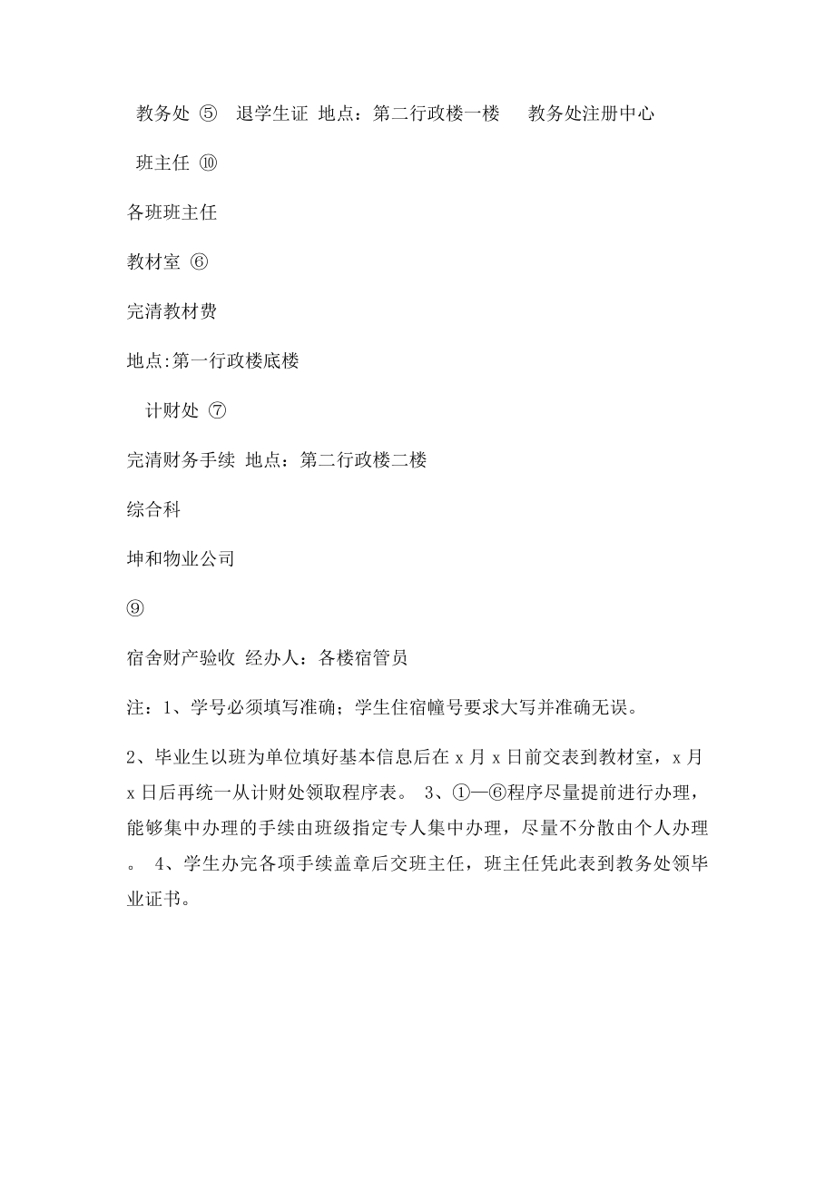 内江师范学院 内 江 师 范 学 院 毕 业 生 离 校 程 序 办 理 表.docx_第2页