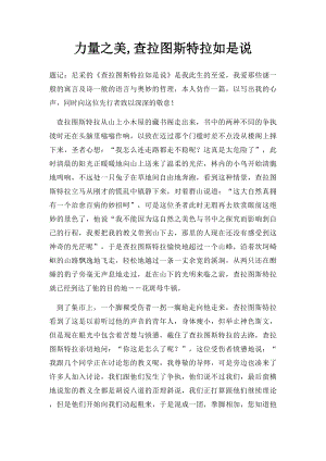 力量之美,查拉图斯特拉如是说.docx