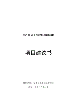 产50万平方米钢化玻璃项目资金申请报告书.doc