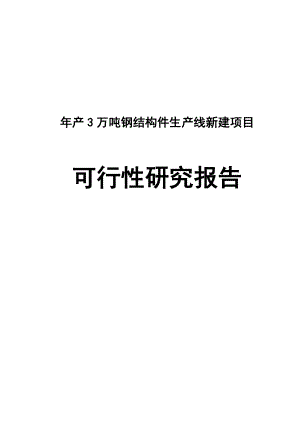 产3万吨钢结构件生产线新建项目可行性研究报告.doc