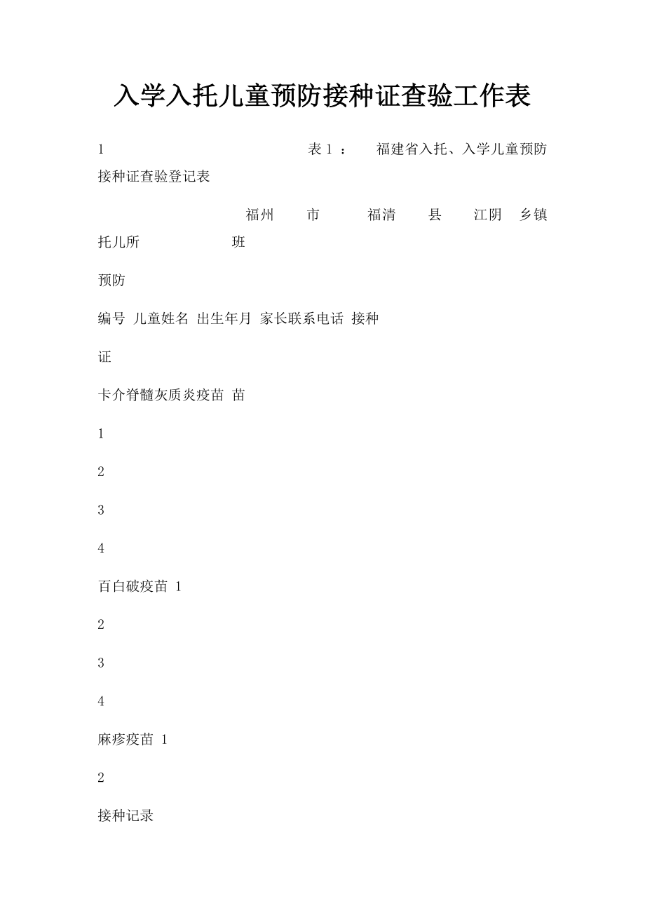 入学入托儿童预防接种证查验工作表.docx_第1页