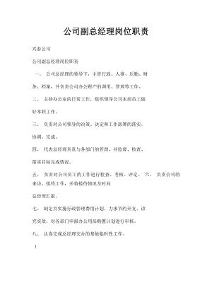 公司副总经理岗位职责.docx