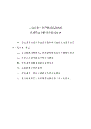 工业企业节能降碳绿色化改造奖励资金申请报告编制要点.docx