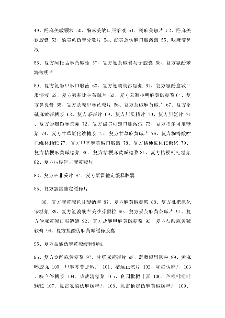 含麻黄碱药品目录(1).docx_第2页