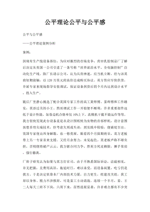 公平理论公平与公平感.docx