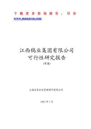 钨矿集团项目可行性研究报告.doc