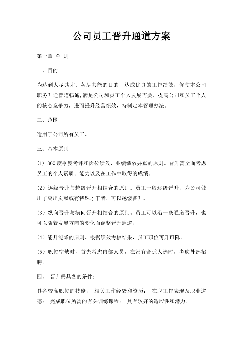 公司员工晋升通道方案.docx_第1页