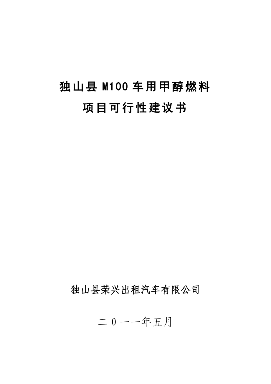 独山甲醇项目建议书.doc_第1页