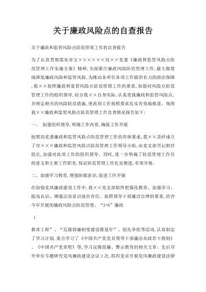 关于廉政风险点的自查报告.docx