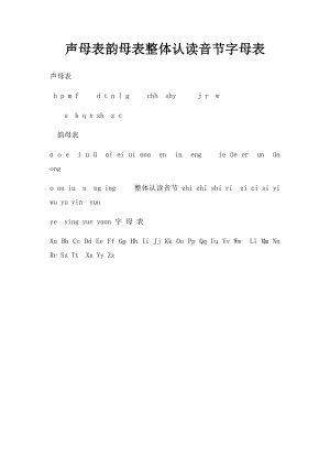 声母表韵母表整体认读音节字母表.docx