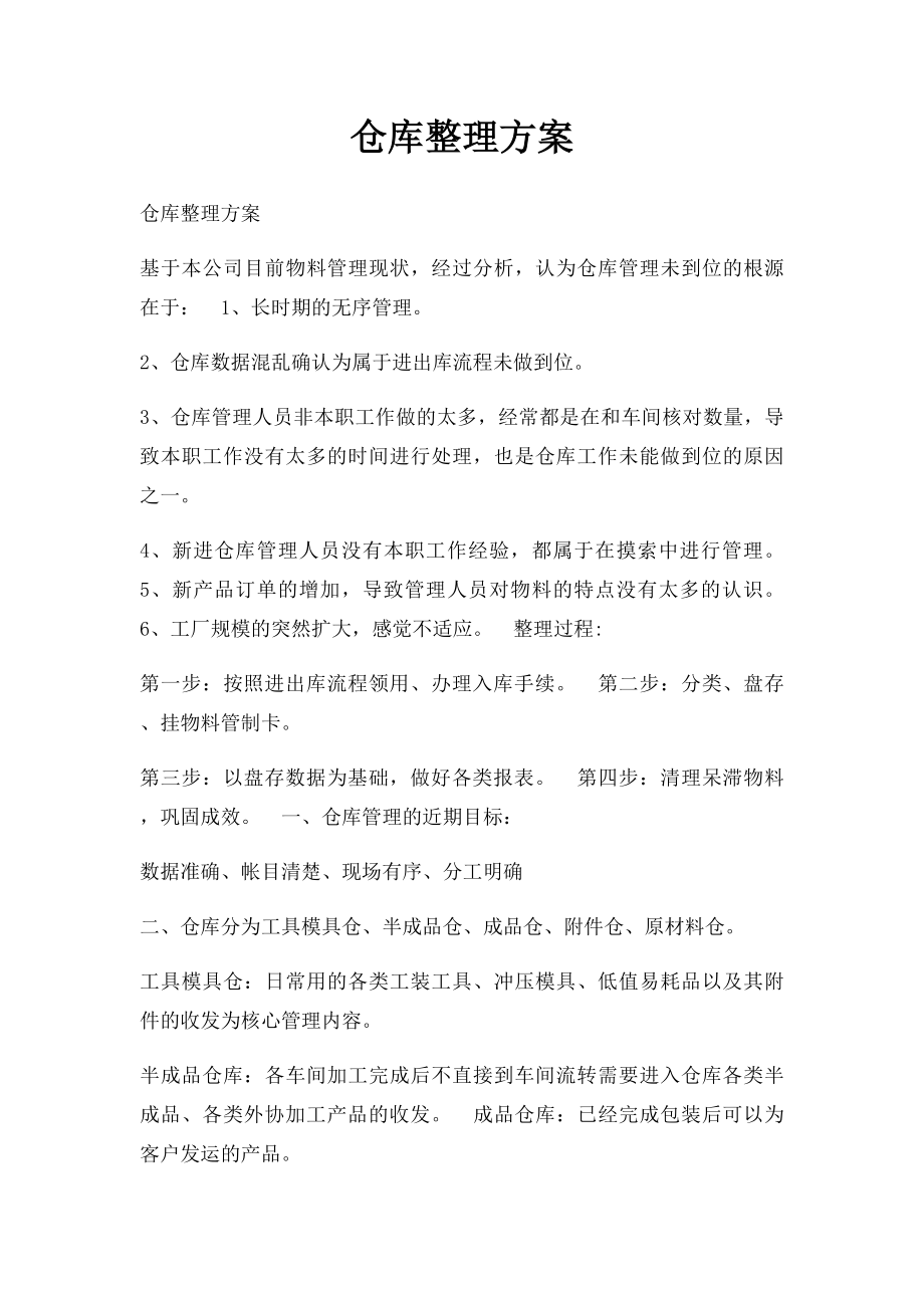 仓库整理方案.docx_第1页