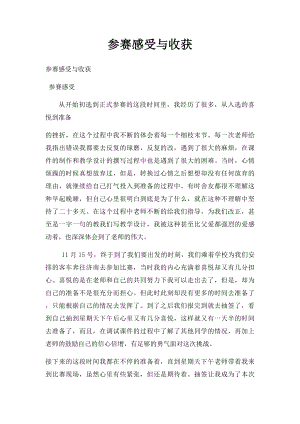 参赛感受与收获.docx