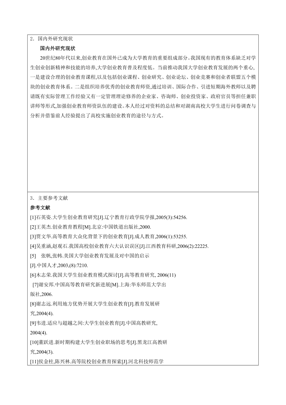 开题报告湖南高校大学生自主创业的现状调查与分析.doc_第3页