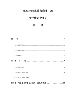 阜阳市皖西北城市商业广场可行性研究报告.doc