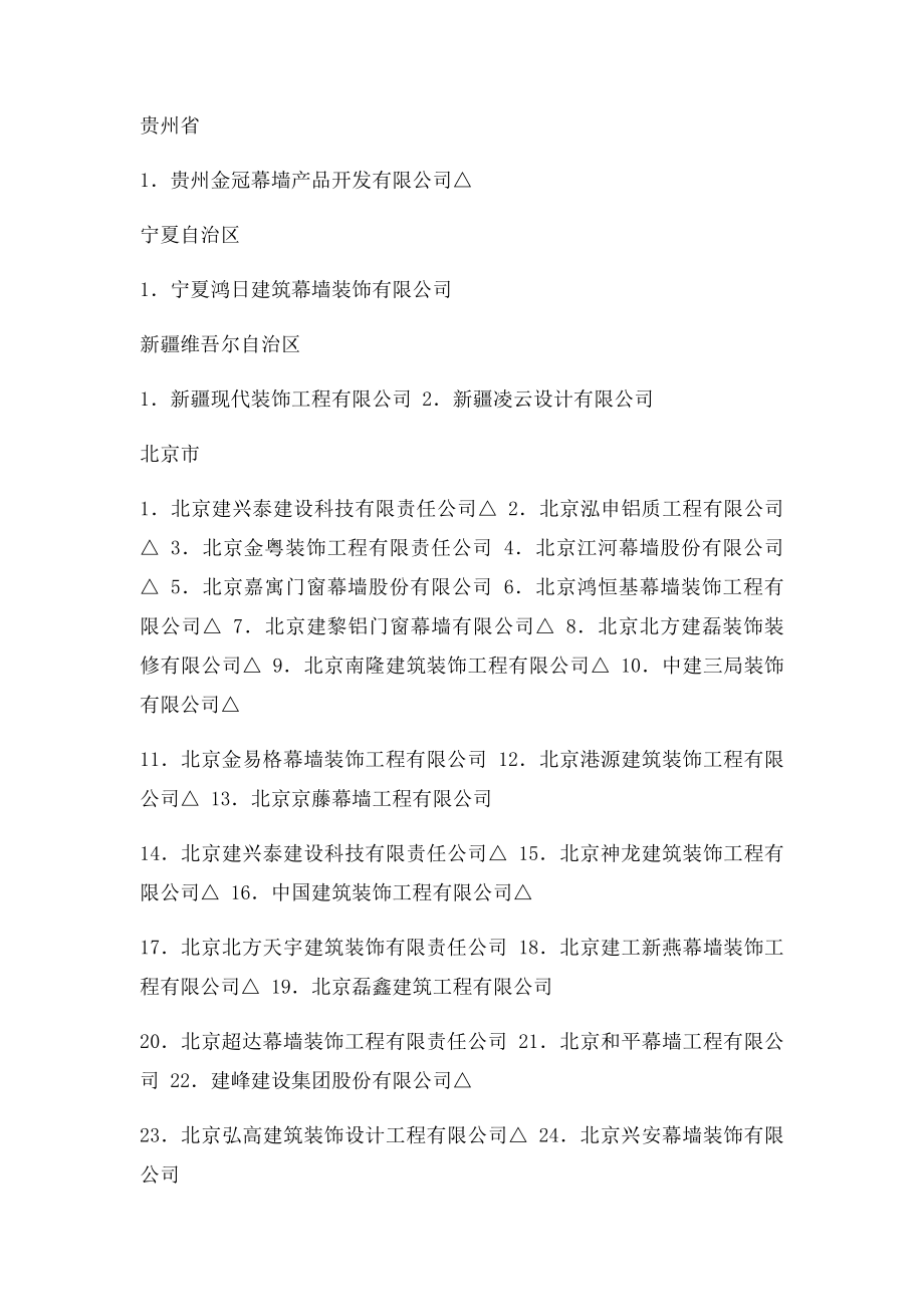 全国建筑幕墙工程设计甲级资质企业名单.docx_第3页