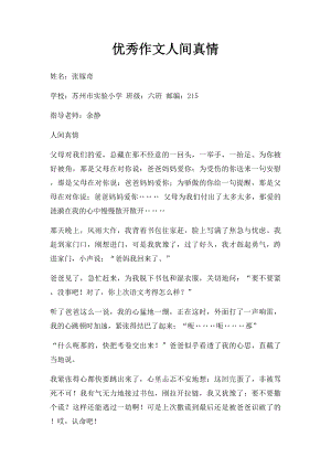 优秀作文人间真情.docx