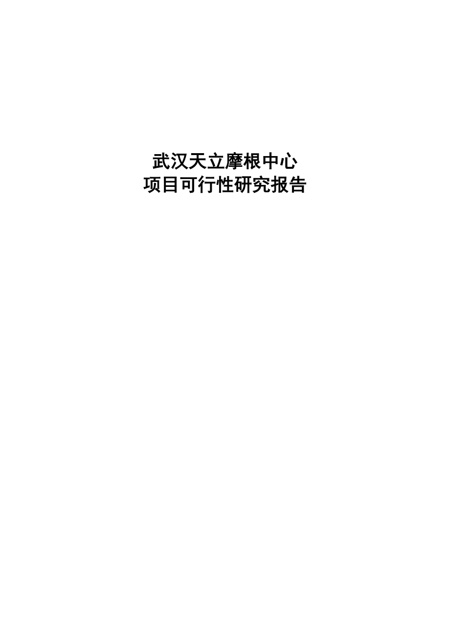 武汉天立摩根中心商业项目可行性研究报告.doc_第1页