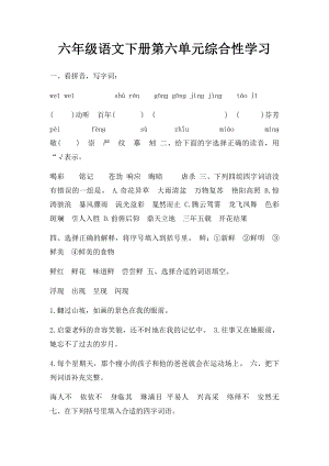 六年级语文下册第六单元综合性学习.docx