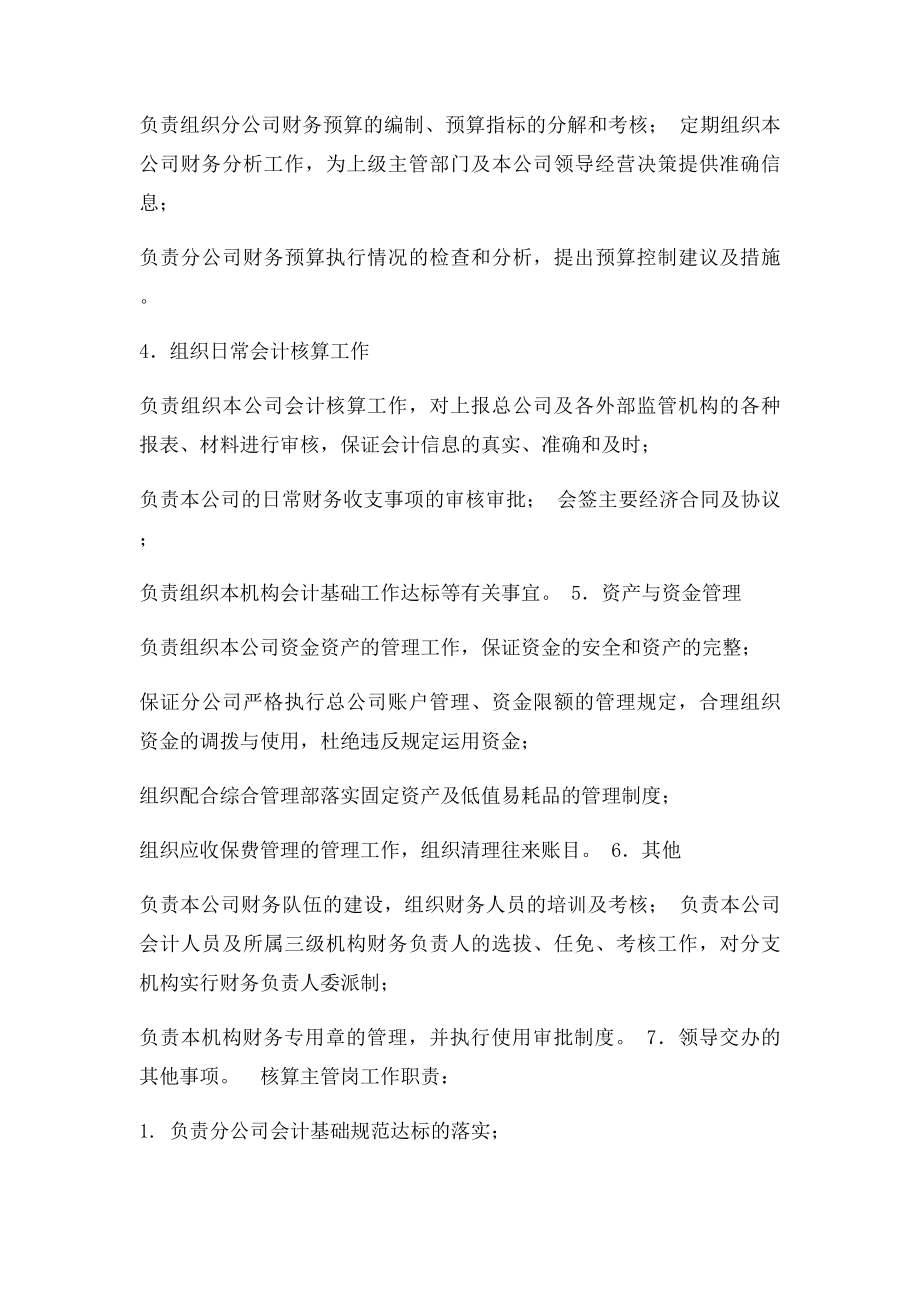 保险公司分公司财务岗位职责.docx_第3页