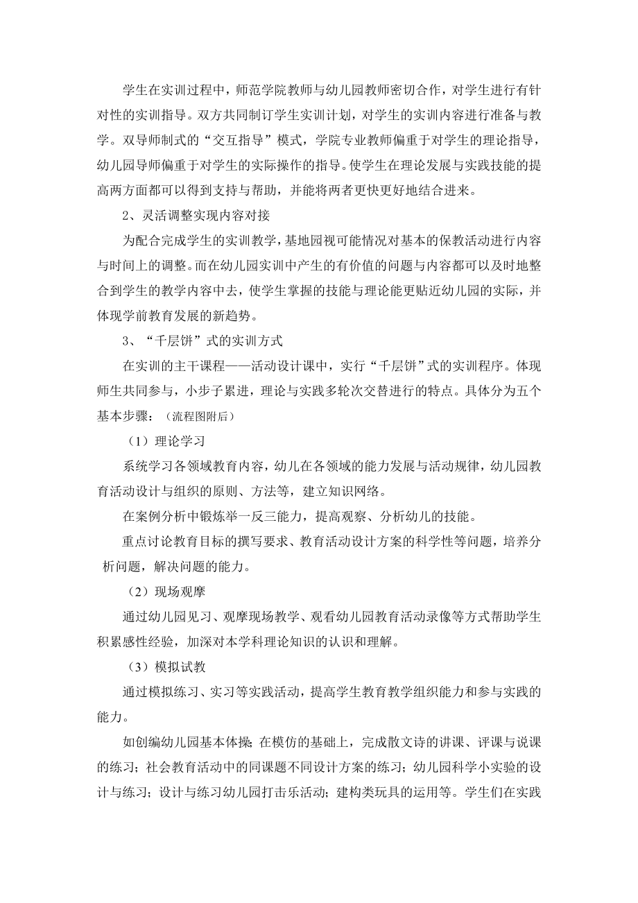 师范学院学前教育专业 示范性校外实训基地建设方案.doc_第2页