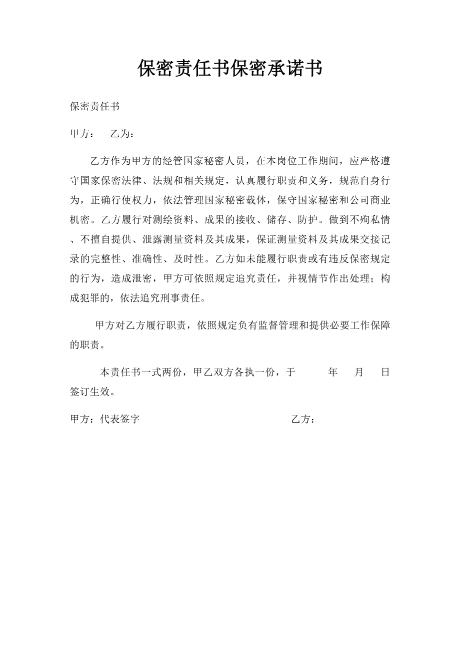 保密责任书保密承诺书.docx_第1页