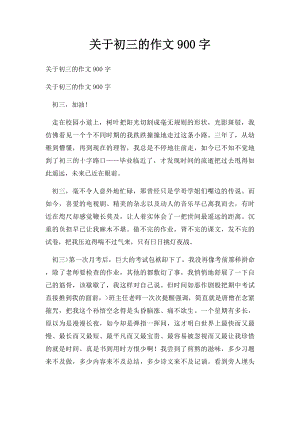 关于初三的作文900字.docx