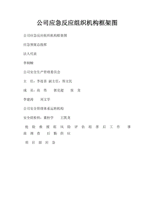 公司应急反应组织机构框架图.docx