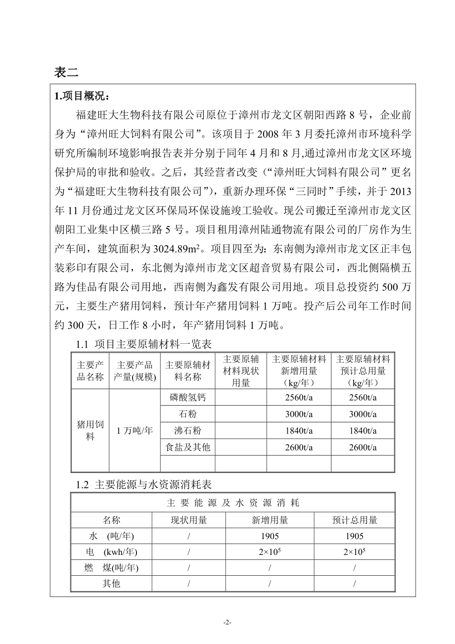 环境影响评价报告公示：福建旺大生物科技环评报告.doc_第3页