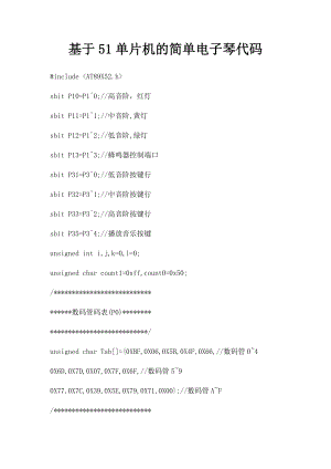 基于51单片机的简单电子琴代码.docx