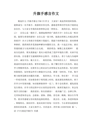 升旗手感言作文.docx