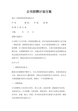 公司招聘计划方案.docx