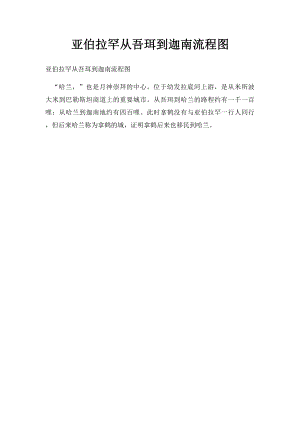 亚伯拉罕从吾珥到迦南流程图.docx