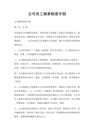 公司员工规章制度守则.docx