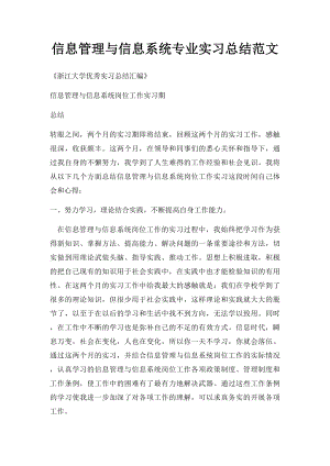 信息管理与信息系统专业实习总结范文.docx