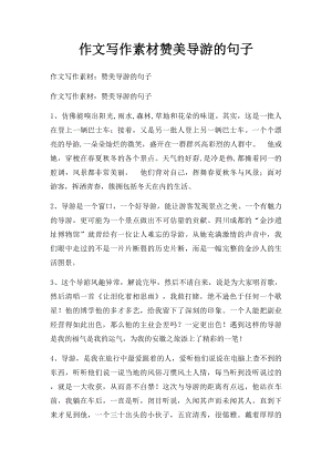 作文写作素材赞美导游的句子.docx