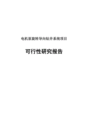 电机泵旋转导向钻井系统项目目可行性研究报告.doc