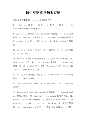 初中英语重点句型短语(1).docx