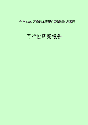 产5000万套汽车零配件及塑料制品项目可行性研究报告.doc