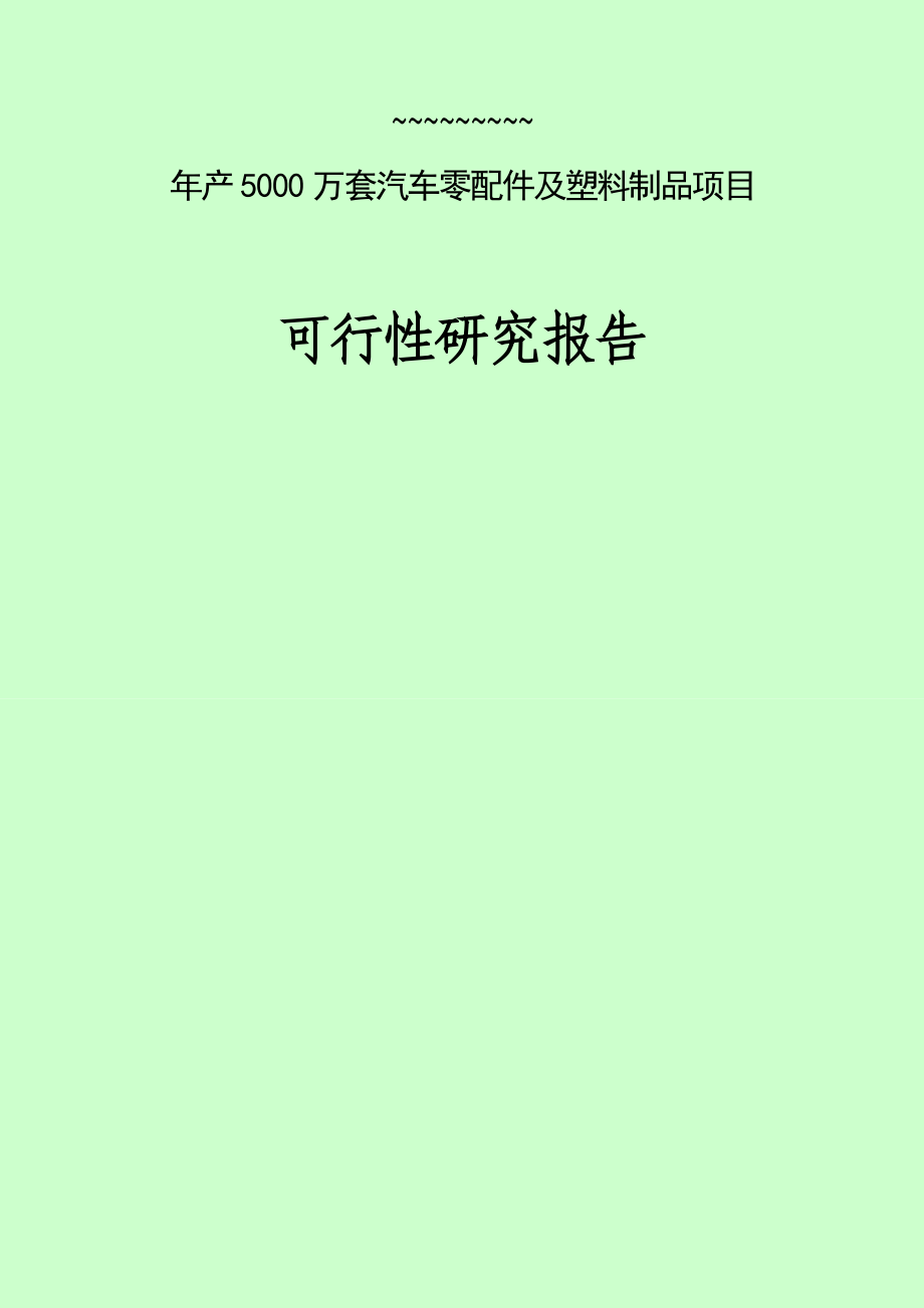 产5000万套汽车零配件及塑料制品项目可行性研究报告.doc_第2页