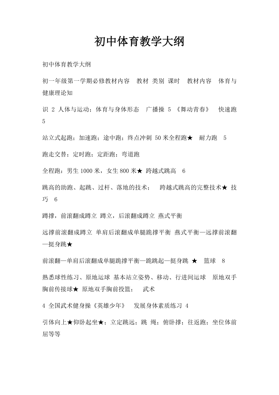 初中体育教学大纲.docx_第1页