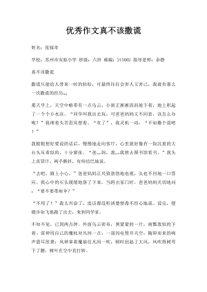 优秀作文真不该撒谎.docx