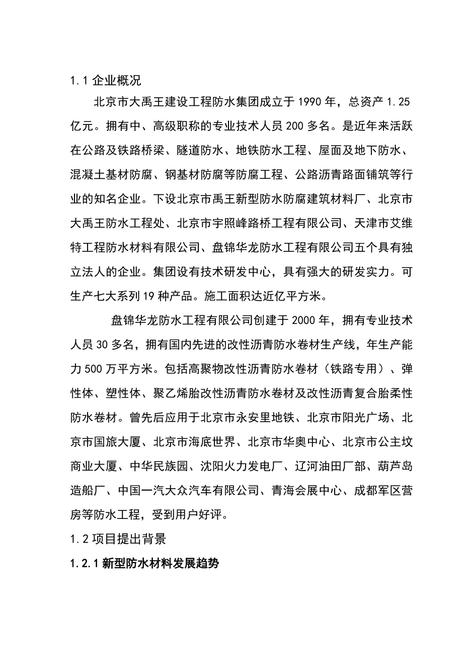 新型防水材料建设项目可行性研究报告.doc_第2页