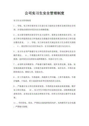 公司实习生安全管理制度.docx