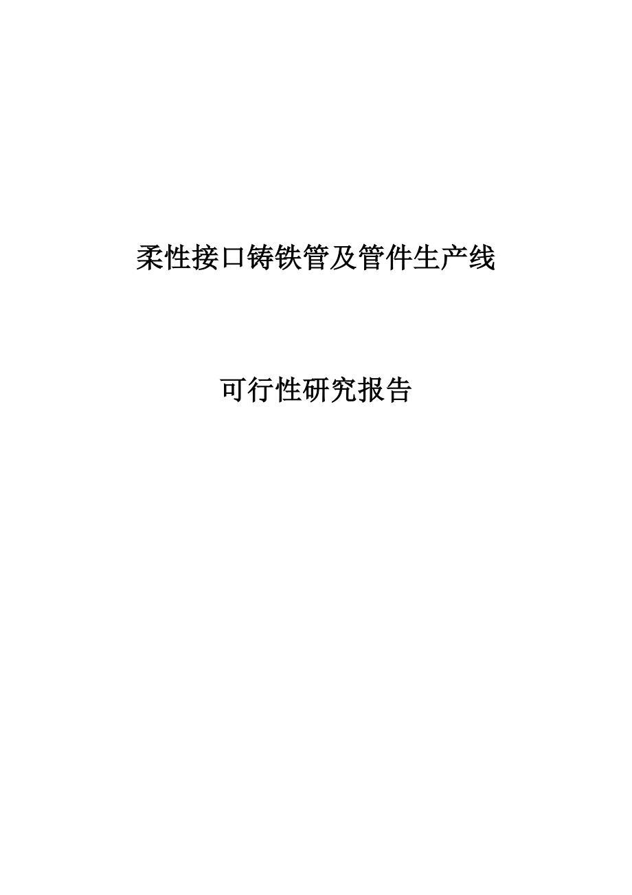 柔性接口铸铁管及管件生产线可行性研究报告1.doc_第1页