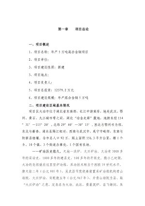 产5万吨高合金钢项目可行性研究报告.doc